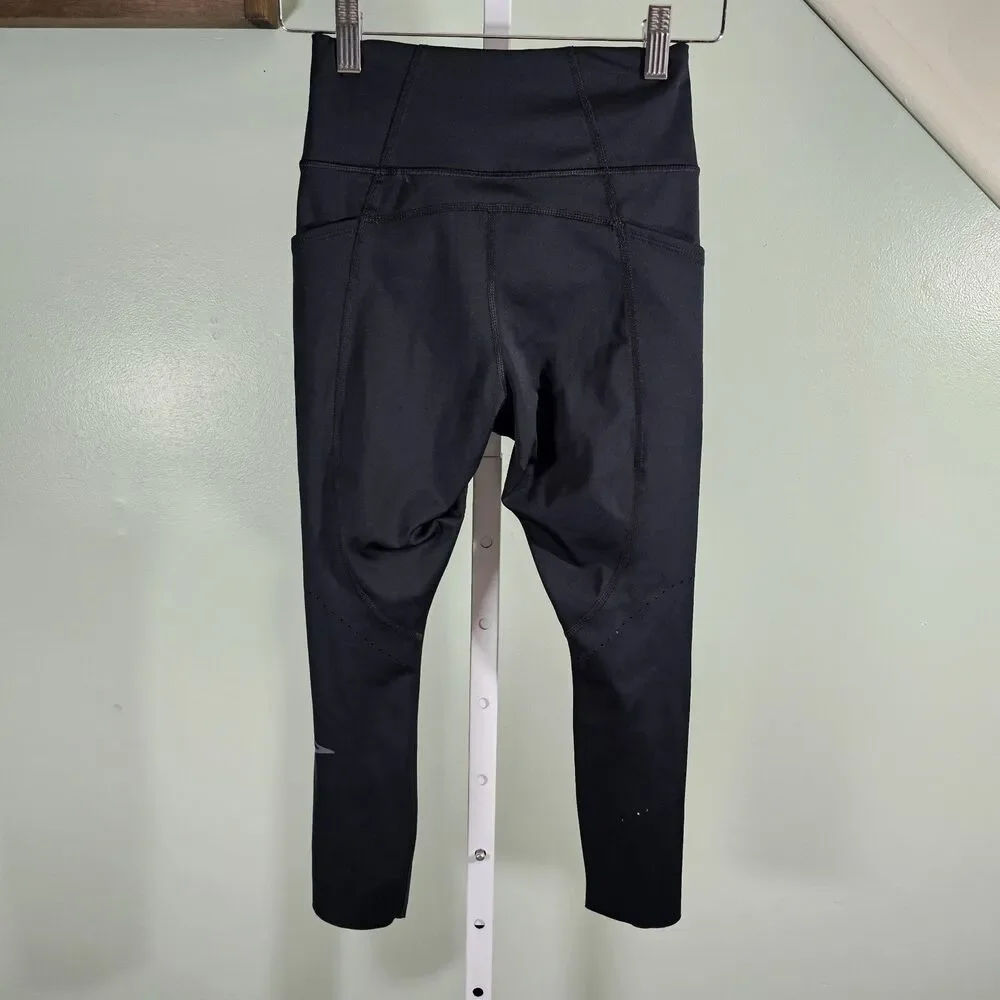 Brooks Method 3/4 Crop Tight Capri Running‎ Leggings Women's Black Size Small
